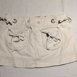 AMERICAN EAGLE SZ 8 TAN / cream COLOR MINI SKIRT